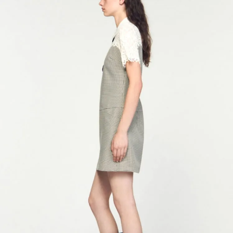 Sandro Short Sleeved Dresses Women's Black White-2