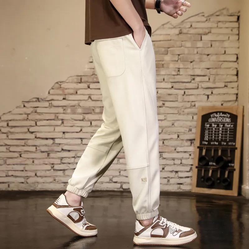 Tonlion Knitted Sports Pants Men's Light Khaki-3