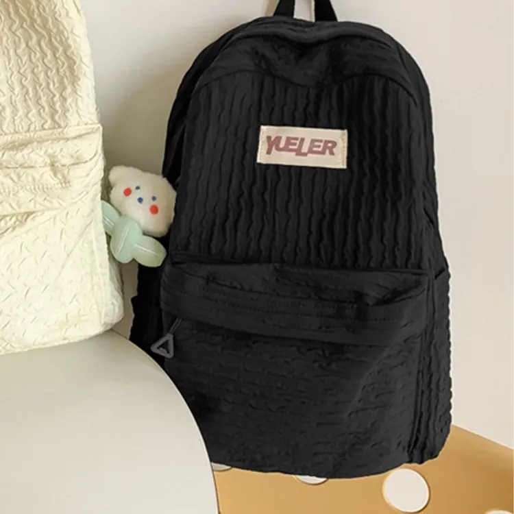 OUZIHUANG Nylon Backpack Large Size Unisex Black/White/Yellow/Green/Pink/Blue-8