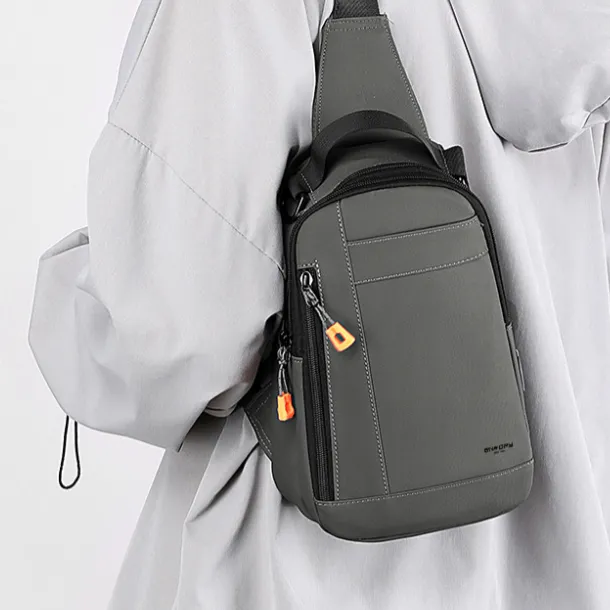 SNOOPY Nylon Shoulder Bag Crossbody Bag Casual Small Sloping Bag Regular Unisex Black/Gray-6