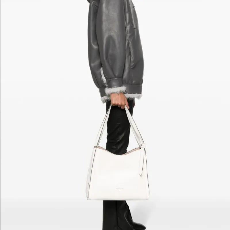 Kate Spade Knott Cow Leather Tote Bag, Shopping Bag, Handbag, Shoulder Bag Tubas Women's Milk White-5