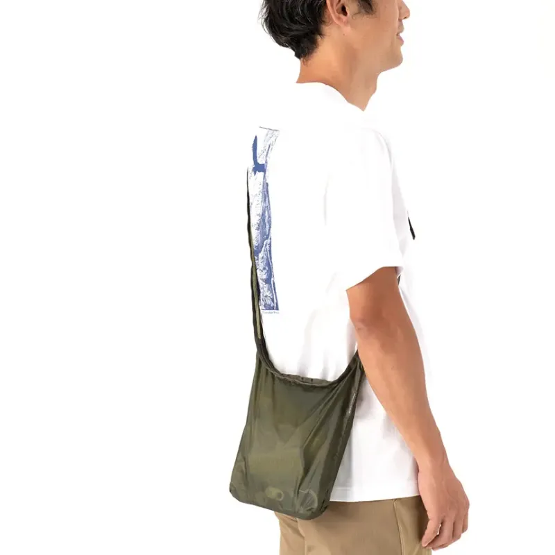 MONTBELL Nylon Crossbody Bag, Shoulder Bag Medium Size Unisex Khaki Green-2
