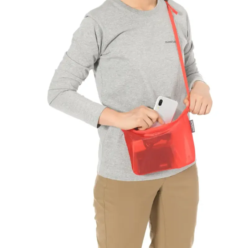 MONTBELL Nylon Crossbody Bag, Shoulder Bag Small Size Unisex Vermilion-4