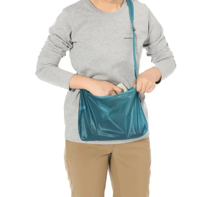 MONTBELL Nylon Crossbody Bag, Shoulder Bag Medium Size Unisex Peacock Blue-4