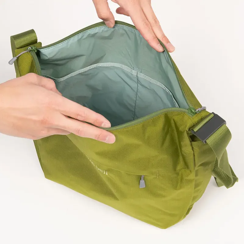 MONTBELL Nylon Crossbody Bag, Shoulder Bag Medium Size Unisex Light Thyme Green-2