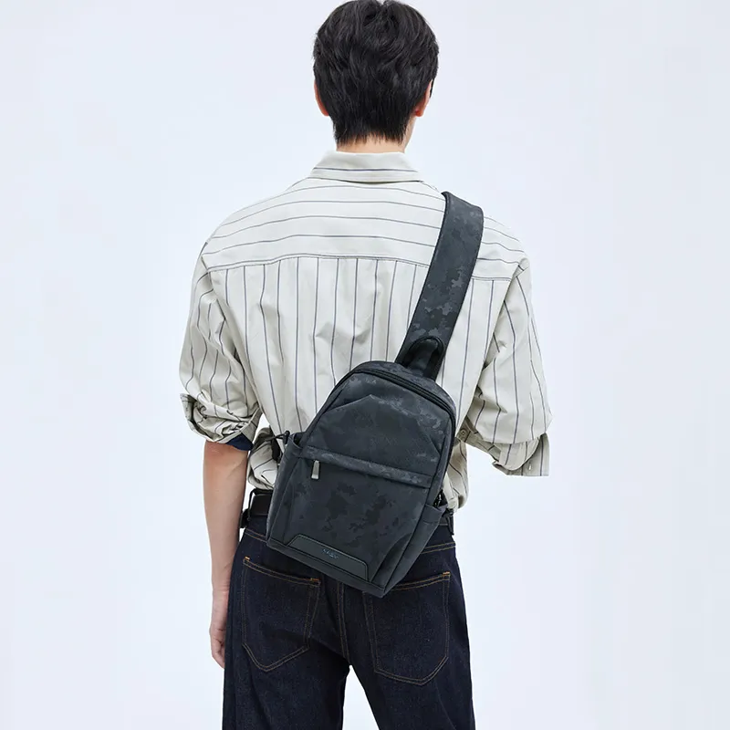 GOLDLION Polyester One Shoulder Crossbody Sling Bags Medium Size Men's Dark Blue-5