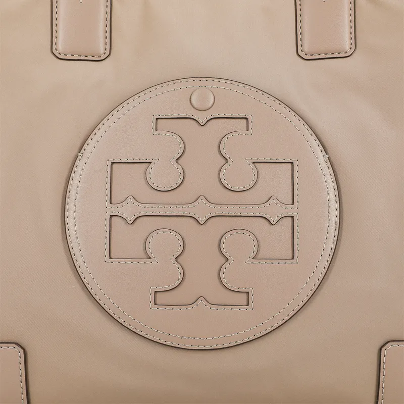 TORY BURCH Ella Polyamide Tote Bag Shopping Bag Shoulder Bag Handbag Small Size Women's Gray-4