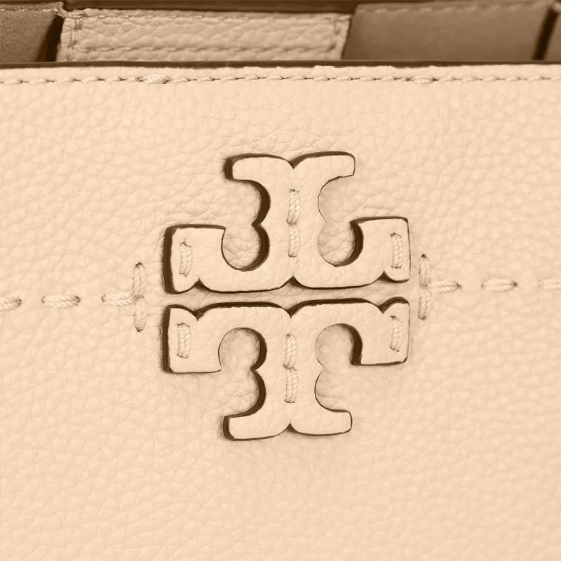 TORY BURCH McGraw Litchi Grain Leather Bucket Bags Crossbody One Shoulder Handbags Women's Ecru-4