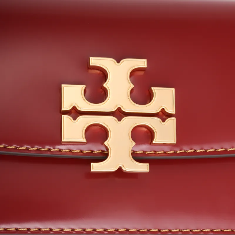 TORY BURCH Eleanor Cow Leather Envelope Bag Shoulder Bags Small Size Women's Brick Red-4