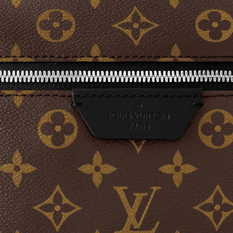 LOUIS VUITTON Discovery Coated Canvas Cow Leather Patchwork Trim Backpack Small Size Men's Brown-4