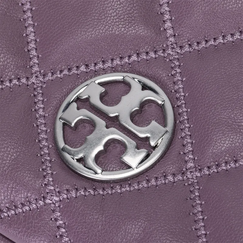 TORY BURCH Leather Handbag, Shoulder Bag Women's Purple-4