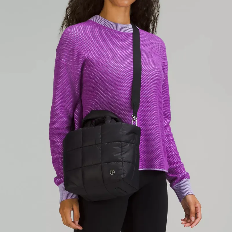 Lululemon Quilted Nylon Shoulder Bag Crossbody Bag Handbag Regular Women's Black-2