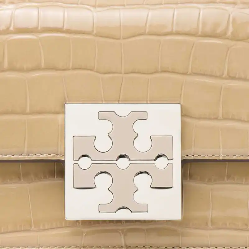 TORY BURCH Leather Shoulder Bag, Crossbody Bag, Handbag Mini Women's Taupe-4