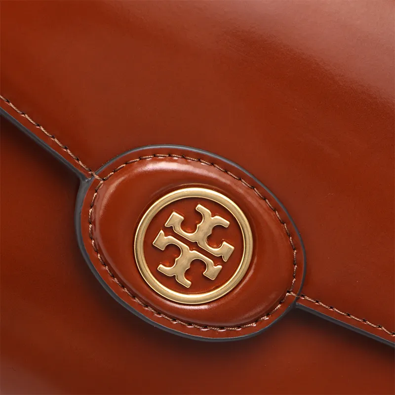 TORY BURCH Robinson Patent Leather Crossbody Bag Shoulder Bag Women's Deep Ochre-4