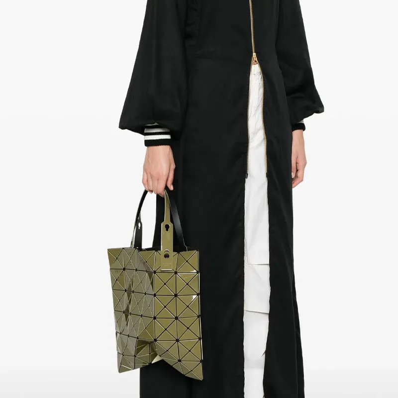 ISSEY MIYAKE Polyvinyl Chloride Resin Tote Handbag Women's Khaki & Light Khaki-4