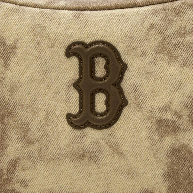 MLB Denim Shoulder Bag Unisex Charcoal Gray/Linen Sandy Brown-12