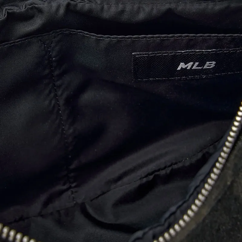 MLB Denim Shoulder Bag Unisex Charcoal Gray/Linen Sandy Brown-5