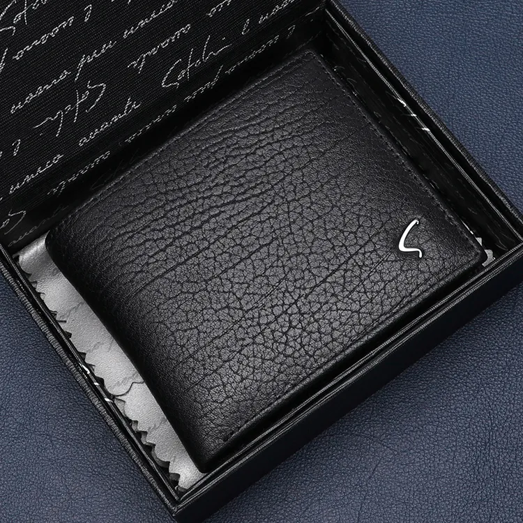 Satchi Cow Leather Wallet Regular Men's Black-6