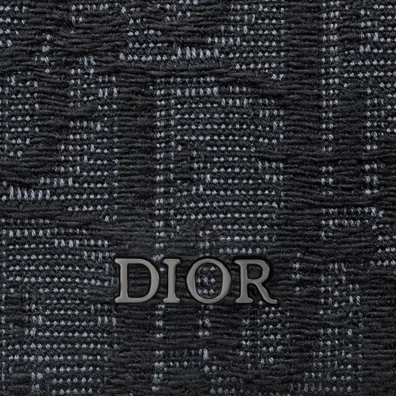 DIOR Cotton With Cow Leather Wallet Men's Black-4