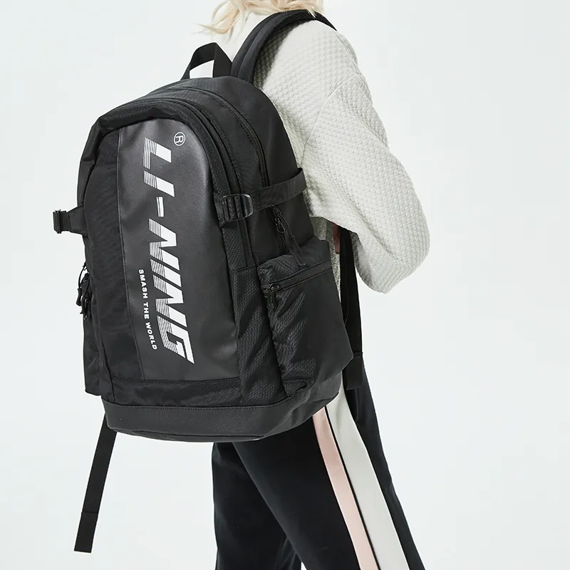 LiNing Training Series Polyester Backpack Regular Unisex Black-4