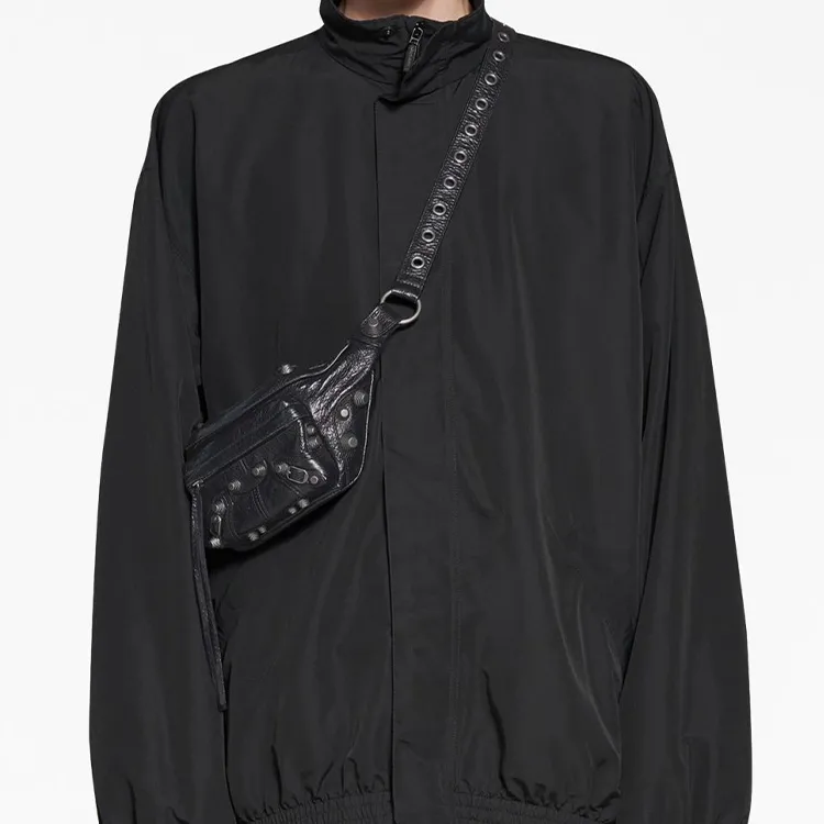 Balenciaga Leather Handbag Shoulder Bag Women's Black-4