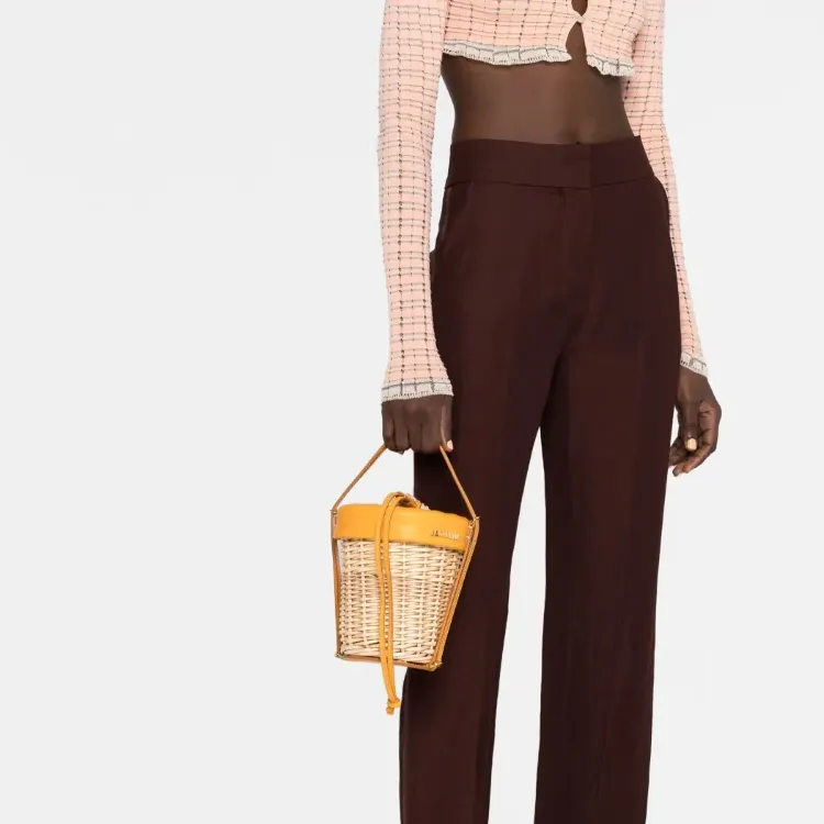 Jacquemus Cow Leather Shoulder Bag, Handbag Women's Dark Yellow-4