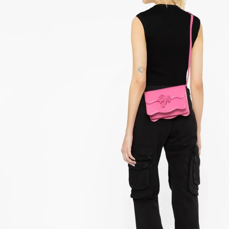 PALM ANGELS Calfskin Shoulder Bag Crossbody Bag Regular Women's Pink-4