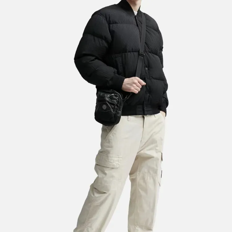 STONE ISLAND Cotton Shoulder Bag Crossbody Bag Regular Men's Black-4