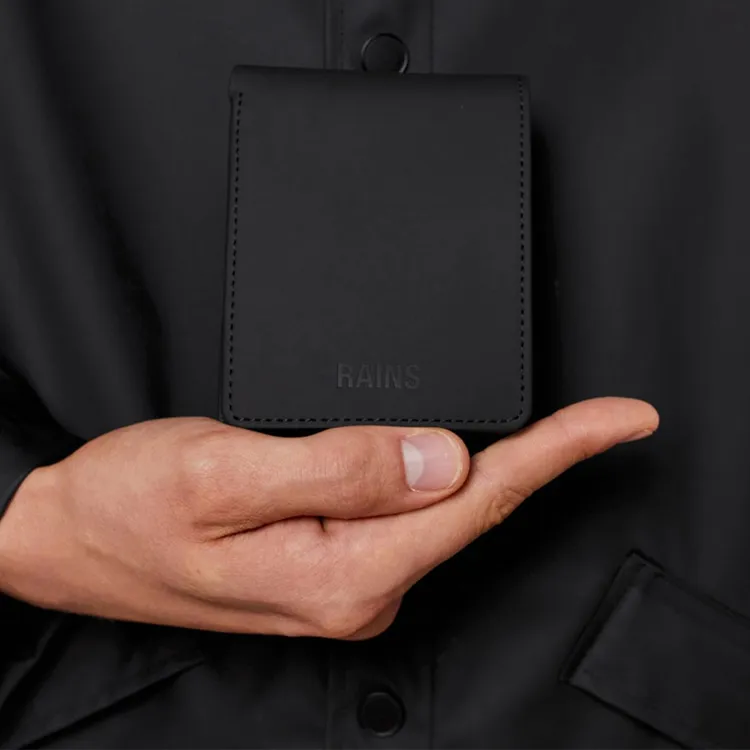 Rains Polyester Wallet Regular Men's Black-3
