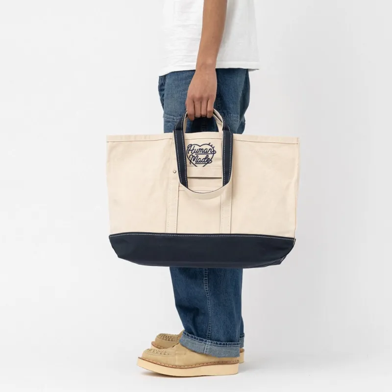 HUMAN MADE Heavy Canvas Large Tote Bag Navy-3