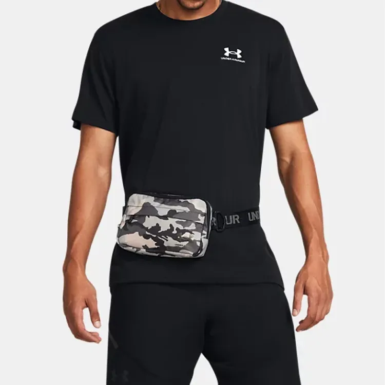 Under Armour Polyester Shoulder Bag, Crossbody Bag Regular Unisex Camouflage Black-4