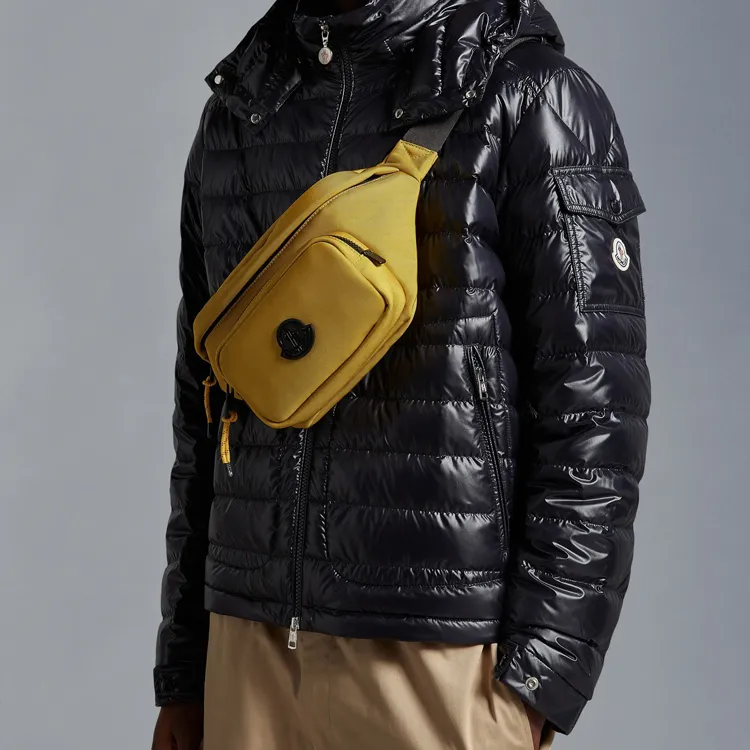 Moncler Durance Nylon Sling Bag Fanny Pack Men's Yellow-4