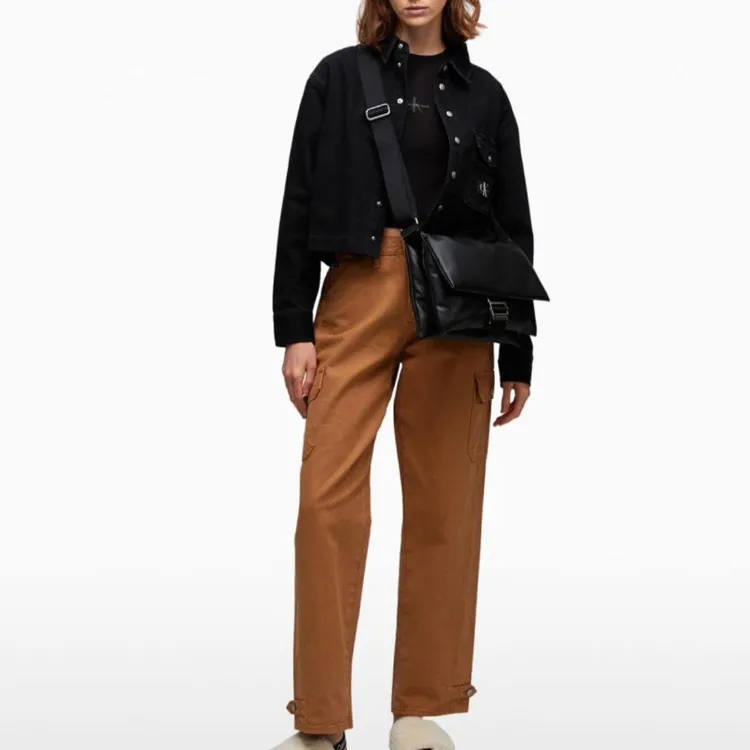 CK/Calvin Klein Synthetic Material Messenger Bag Shoulder Bag Crossbody Bag Women's Space Black-3