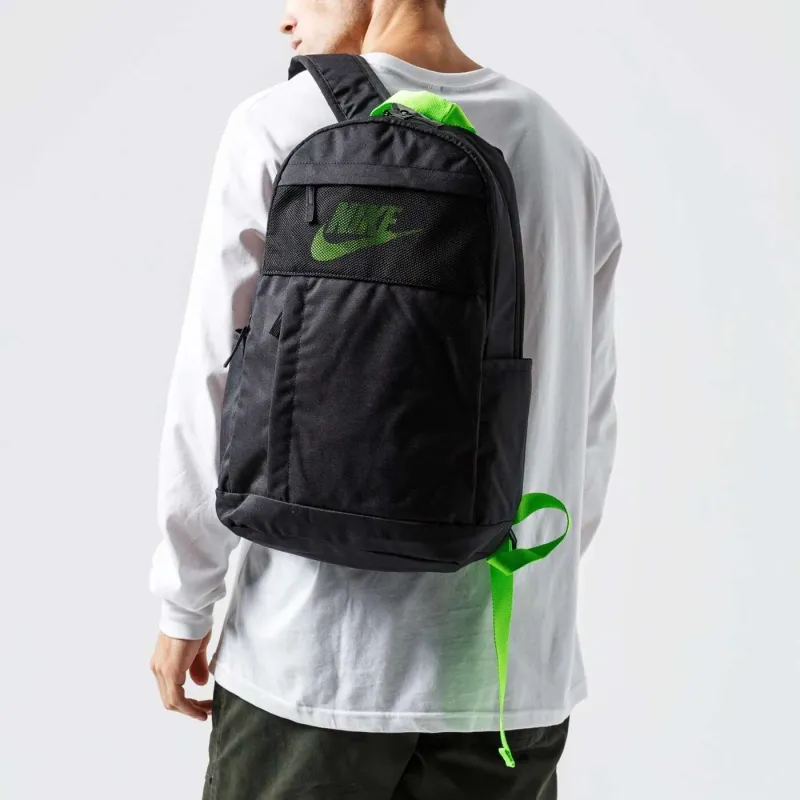 Nike Polyester Backpack Regular Unisex Black & Green-2