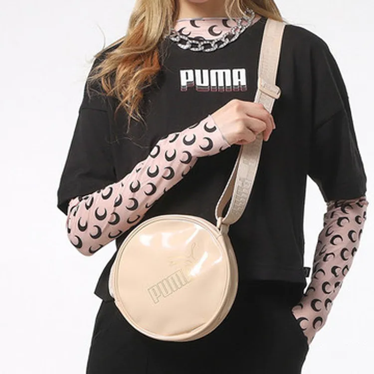 PUMA Patent Leather Round Bag Shoulder Bag Crossbody Bag Regular Women's Cream-3