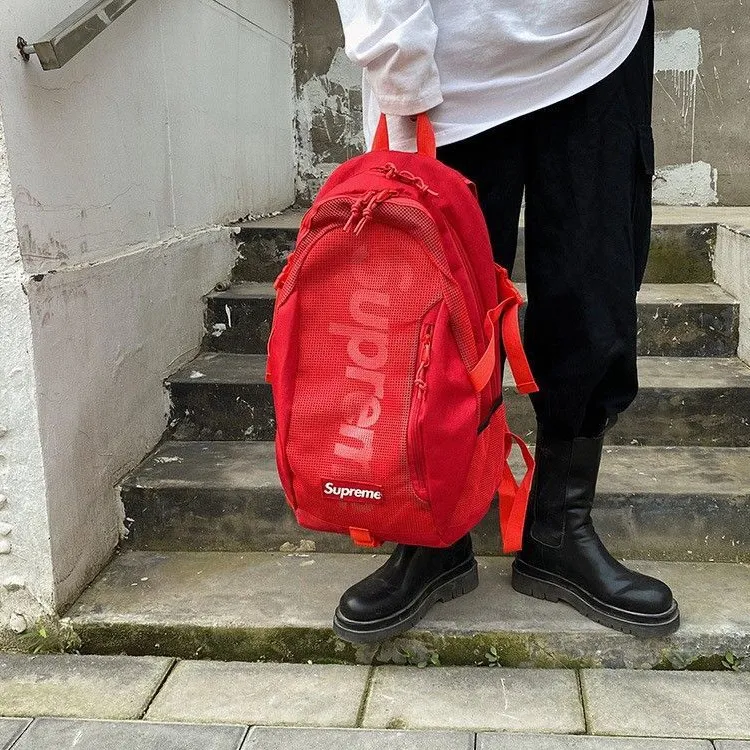 Supreme Polyester Backpack Regular Unisex Red-4