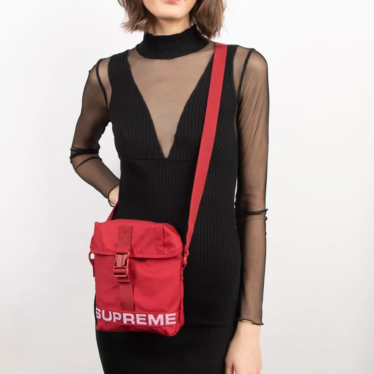 Supreme Nylon Shoulder Bag, Crossbody Bag Regular Unisex Red-5