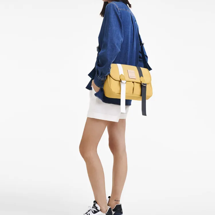 LONGCHAMP Le Pliage Re-play Canvas One Shoulder Canvas Bag Crossbody Bags Large Size Women's Corn Color-4