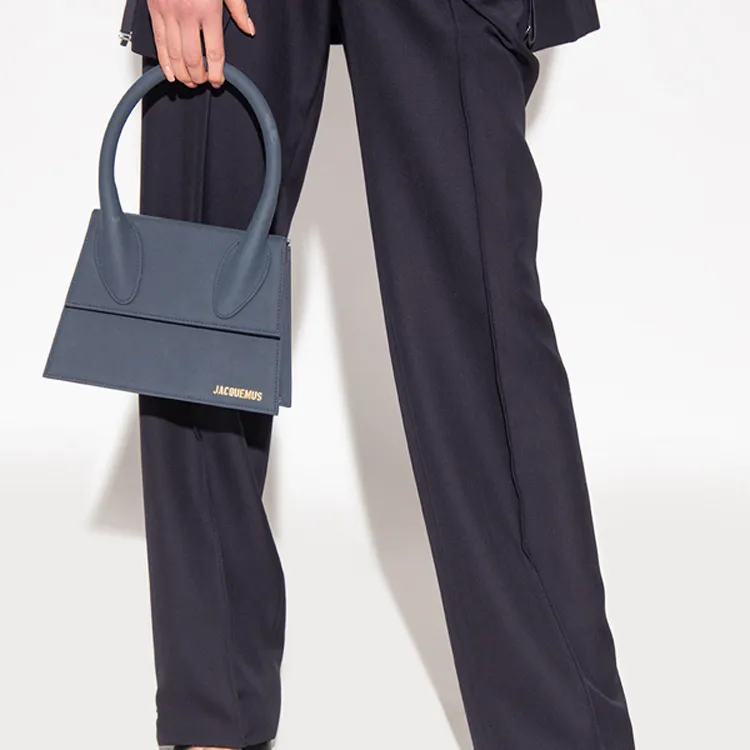 Jacquemus Le Chiquito Cow Leather Patchwork Shoulder Bag Crossbody Bag Handbag Large Size Women's Marine Blue-4