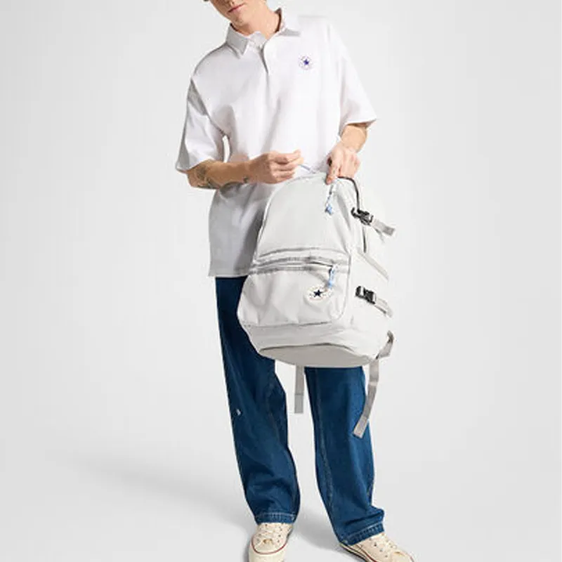 Converse Straight Edge Polyester Backpack Regular Unisex Gray Stone-5