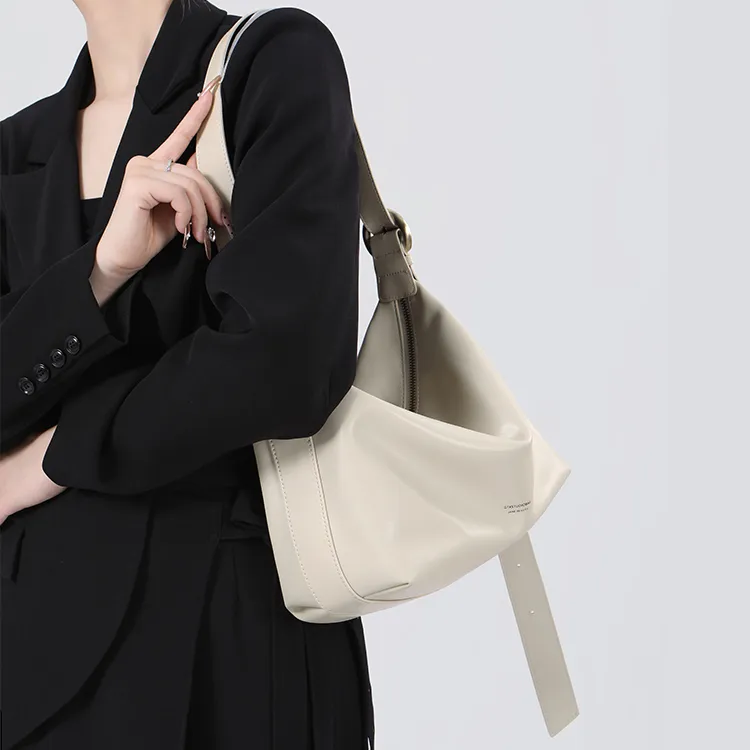 Tanita West Cow Leather Tote Bag Shopping Bag Crossbody Bag Shoulder Bag Large Size Women's Coffee/Black/Cream White-29