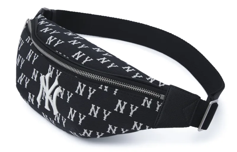 MLB Polyester Combo Bag One Shoulder Crossbody Fanny Pack Zip Closure Bag Regular Unisex Black-1