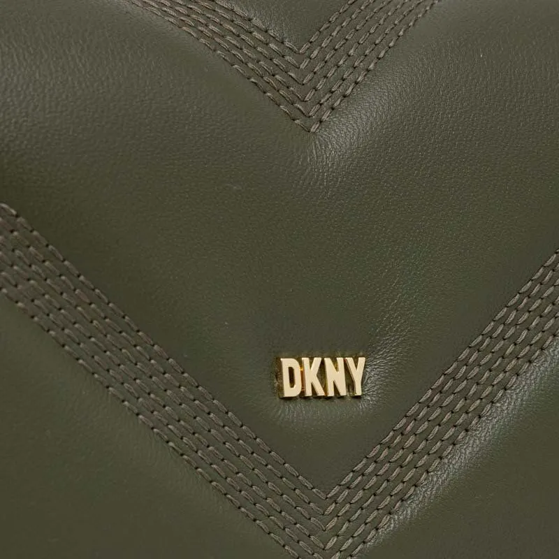 DKNY Lambskin Shoulder Bag Crossbody Bag Handbag Small Size Women's Green-3