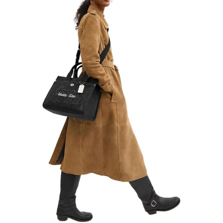 COACH Cargo Fabric Tote Bag Shopping Bag Shoulder Bag Crossbody Bag Handbag Large Size Women's Black-3