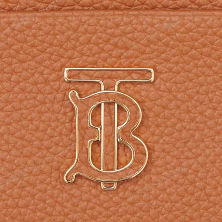Burberry Calfskin Card Holder Women's Warm Red Brown-4