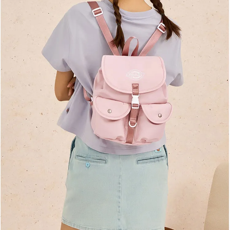 Dickies Polyester Backpack Small Size Women's Pink-4
