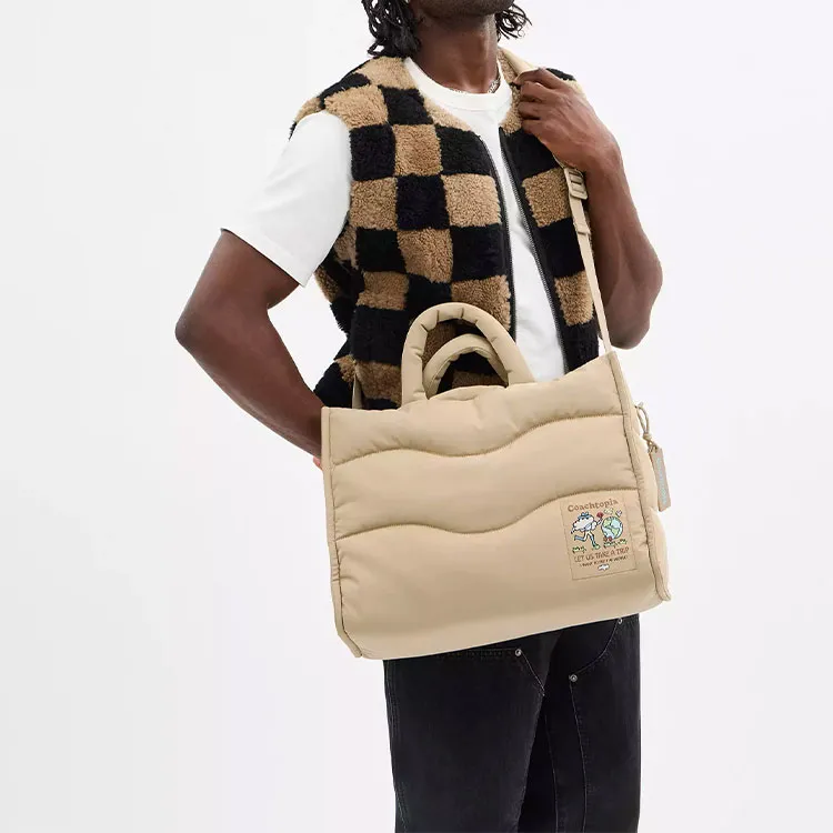 Coachtopia PET Tote Bag, Shopping Bag, Shoulder Bag, Crossbody Bag, Handbag Tubas Unisex Light Brown-6