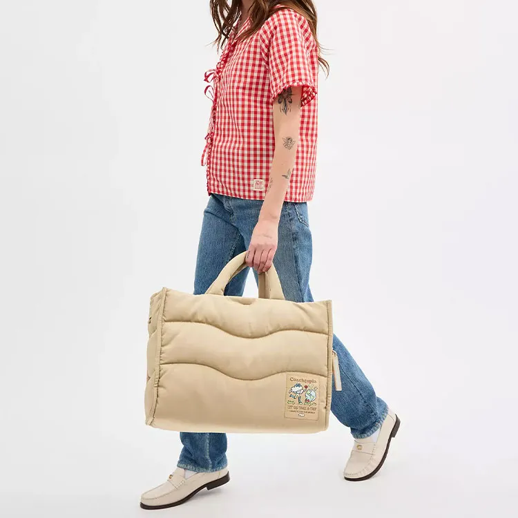 Coachtopia PET Tote Bag, Shopping Bag, Shoulder Bag, Crossbody Bag, Handbag Tubas Unisex Light Brown-7