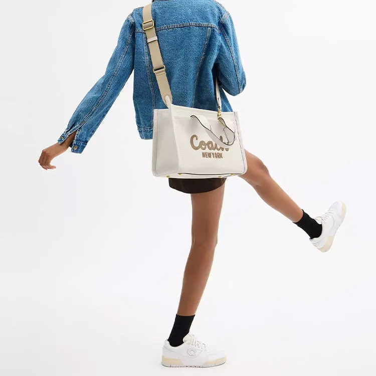 COACH Cargo Leather Tote Bag, Shopping Bag, Shoulder Bag, Crossbody Bag, Handbag Tubas Women's White-6