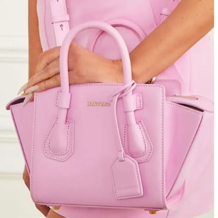 GUESS Genuine Leather Suede Tote Bag Shopping Bag Handbag Crossbody Bag Mini Women's Pink-4